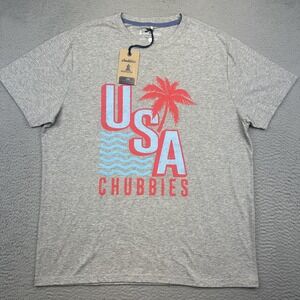 Chubbies‎ USA Chub-Spangled Banner Shirt Mens Large Gray Graphic Tee